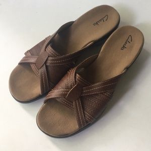 Clark’s Brown Slip On Sandals